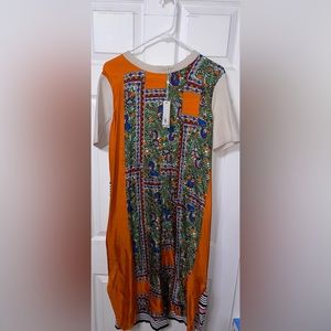 Tory Burch Silk front sweater dress